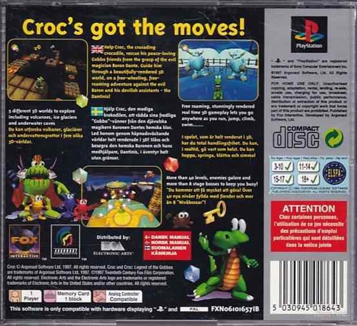 Croc Legend of the Gobbos - Platinum - PS1 (B Grade) (Genbrug)